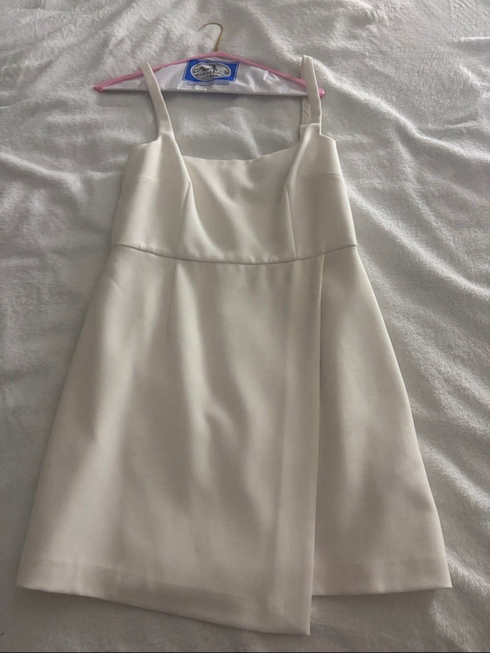 French Connection Cream Square-Neck Mini Dress with Straps